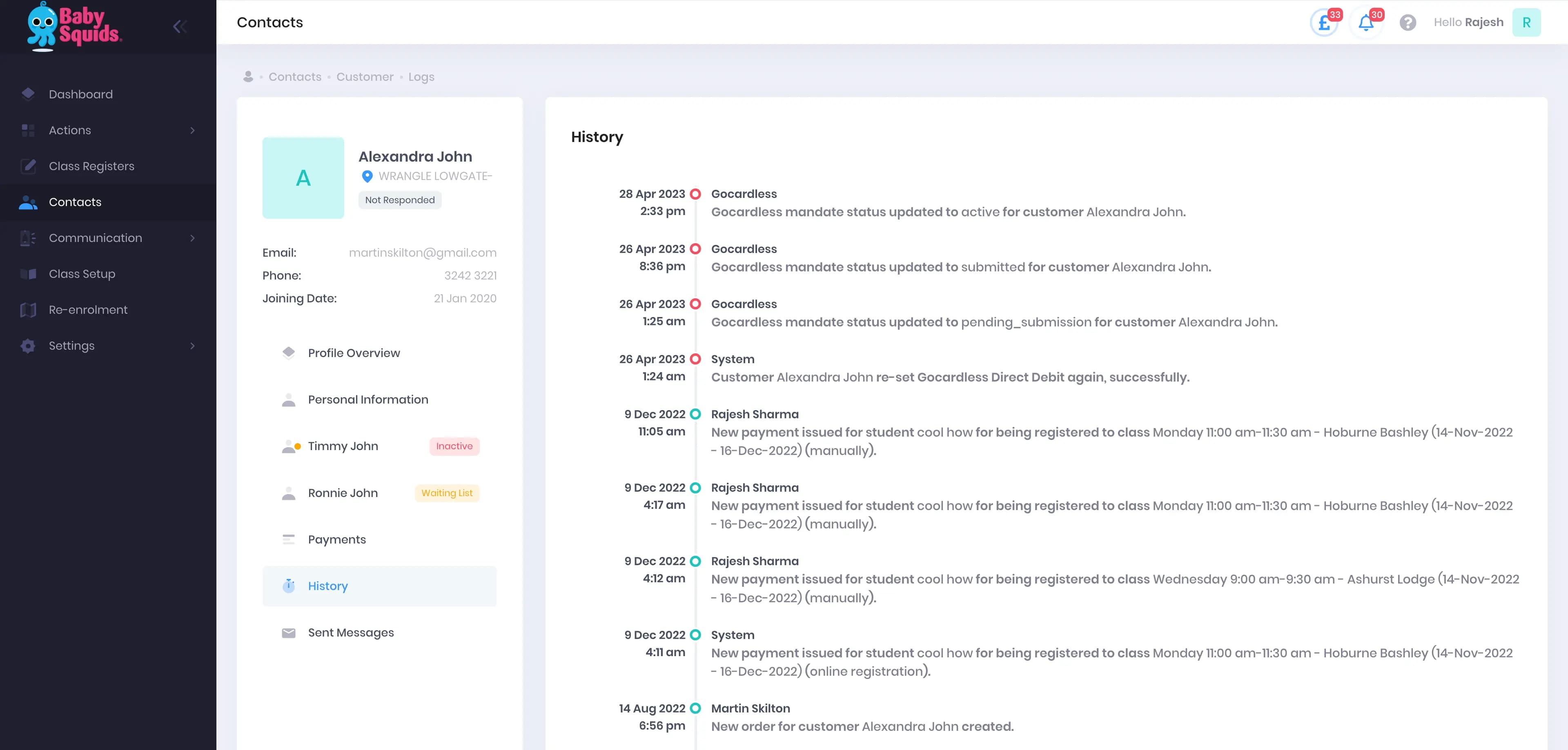 ClassEvo - Activity Management Dashboard for Children's Organizations