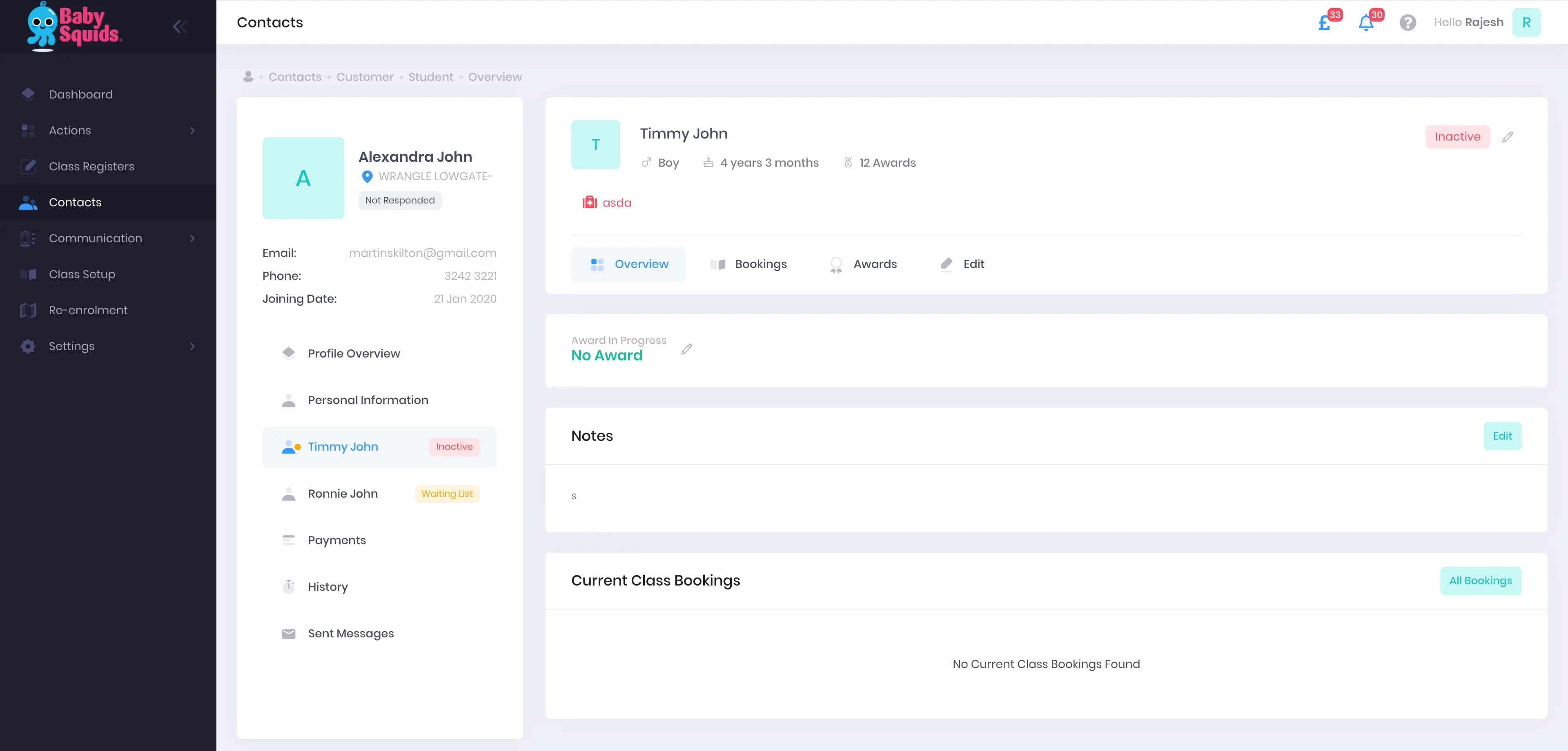 ClassEvo - Activity Management Dashboard for Children's Organizations