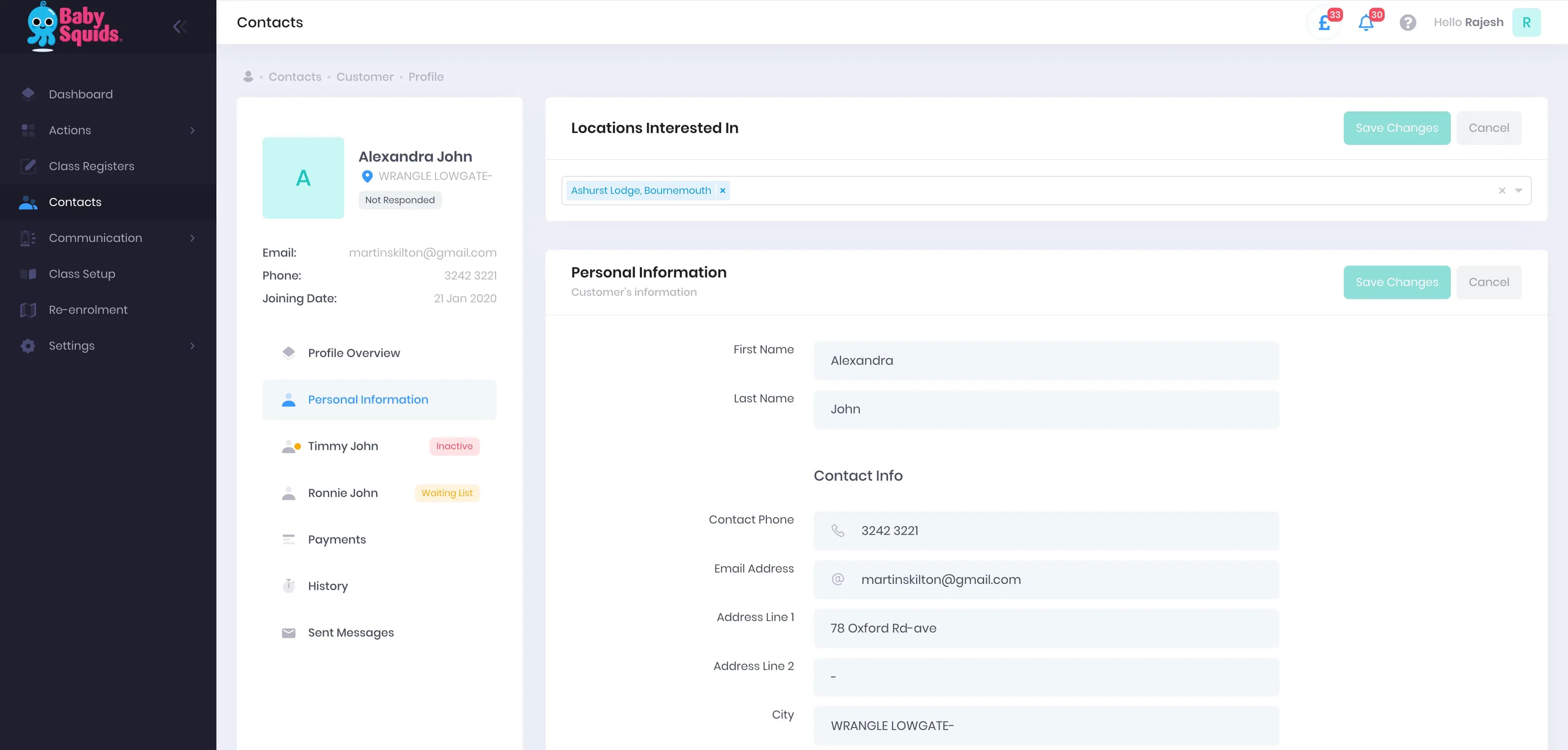 ClassEvo - Activity Management Dashboard for Children's Organizations